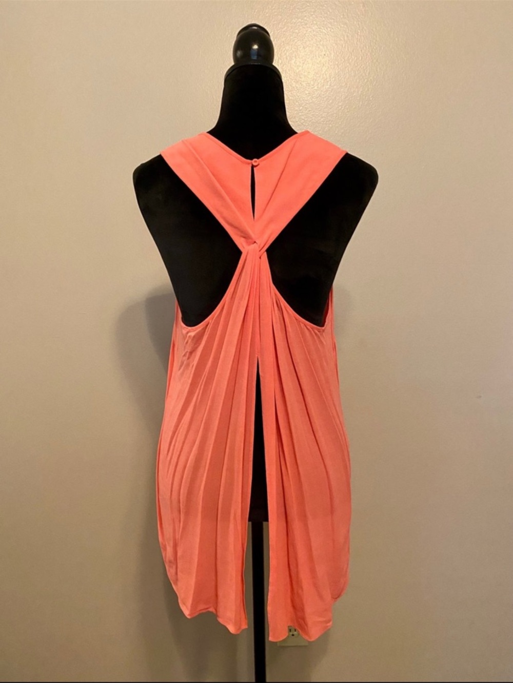 Coral Open Back Top